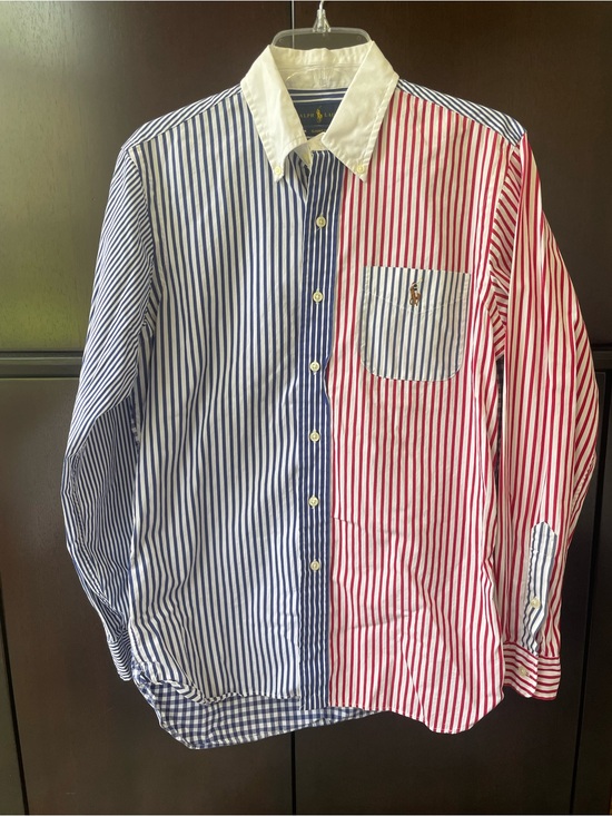Ralph Lauren Other - Ralph Lauren Red & Blue Vertical Stripe Button-Down Shirt with White Collar